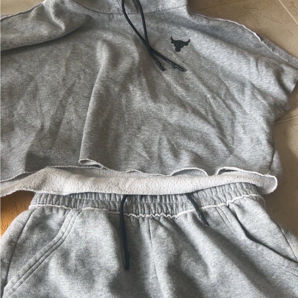 Under Armour Gray Athletic Set with Black Accents